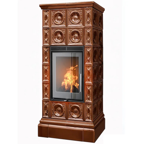 Kachlová Krbová kamna ABX Venezia exklusive L, Hnědá